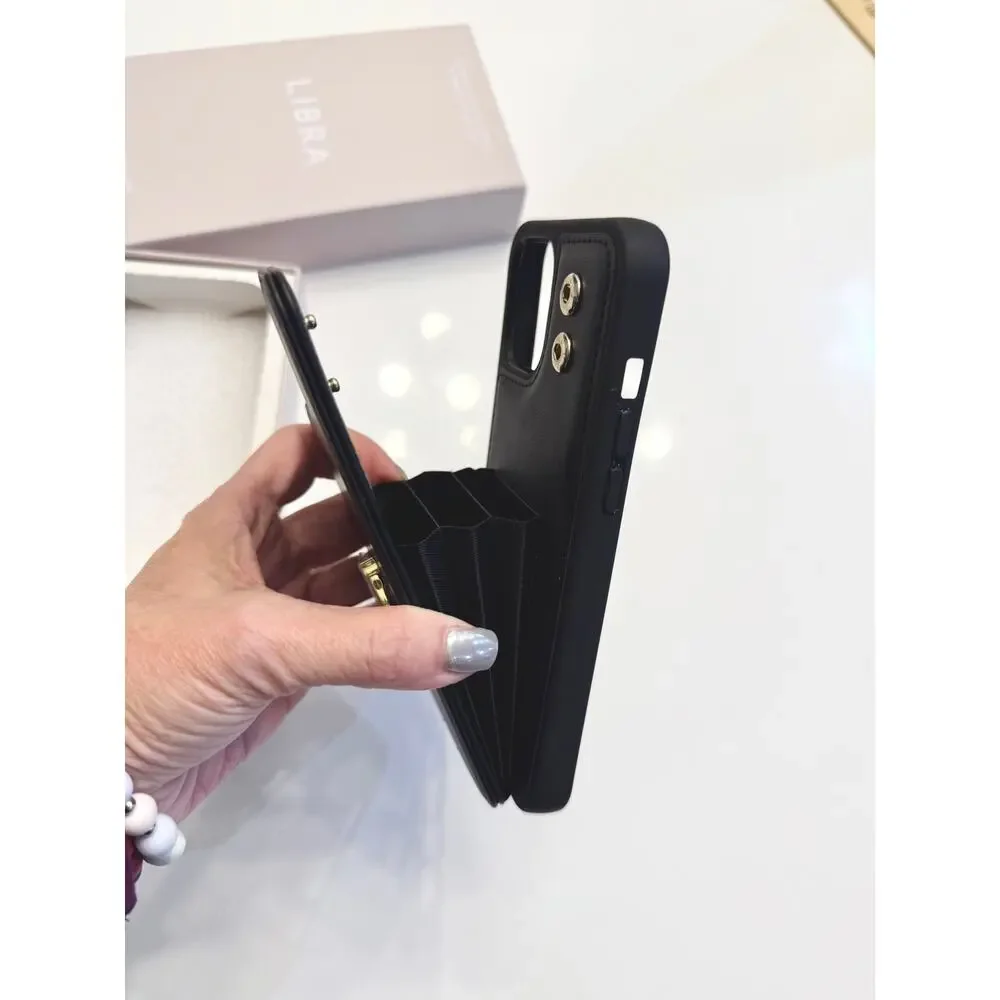 Libra Multi Case Black w/ Gold Hardware Ring fits iPhone 12 Pro Max NIB 📱💳✨